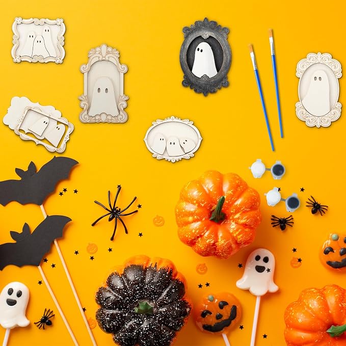 Simgoing 12 Set Wood Ghost DIY Frames Decorating Craft - Image 5
