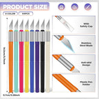 Macarrie 64 Pcs Exacto Knife, Craft Knife Set, Hobby Knives, Steel Exacto - Image 2
