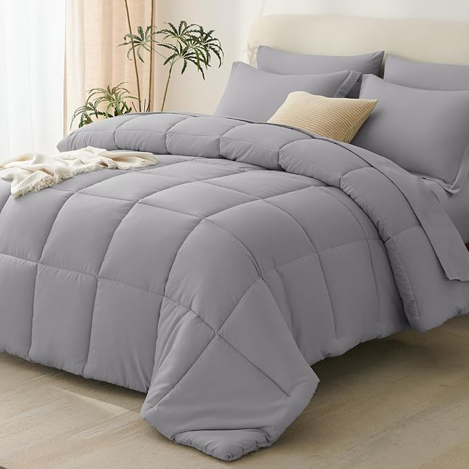 CozyLux Full Size Comforter Sets Grey by CozyLux