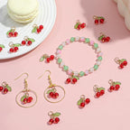 Tyqour 30 Pcs Red Cherry Charms Bulk 3D Mini Glass Fruit Charms - Image 4