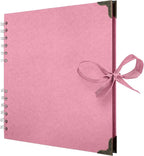 Bstorify Square Scrapbook Photo Albums 8 x 8 Inch Pink Thick Paper, Metal by Bstorify