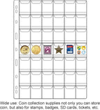 42-Pocket Coin Pages for Collectors, Standard 9-Hole Coin Collection Pages fit - Image 4