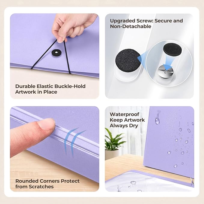 JoyCat 11 x 17 Art Portfolio Binder, 40 Acid-Free Clear Pockets Art Folder - Image 5