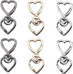 12 Pcs Heart Swivel Spring Clasps，Metal Spring Key Chain Hook Clasps，Clip by Unknown