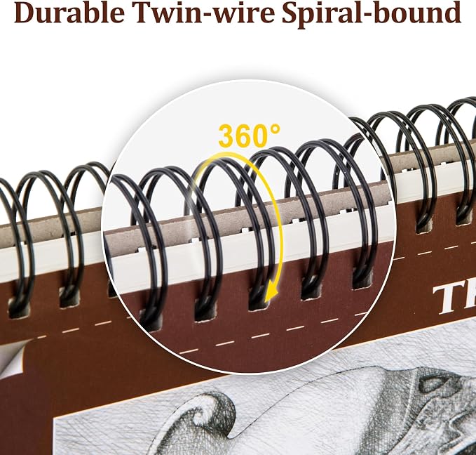 5 Pack Small Sketch Book, 5.5x8.5 Inch Top Spiral Sketchbook 60 Sheets Each - Image 4