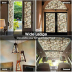 White Magnolia Floral Tree Light Blule Window Films Decorative Double-Side - Image 5