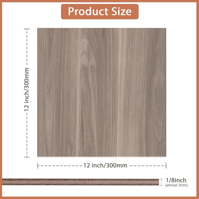 10 Pack Walnut Plywood Sheets 12x12x1/8 Inch, 3mm Plywood - Image 2