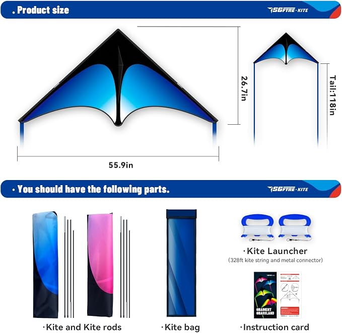 SGftre Delta Kite Set for Kids and Adults，Extremely Easy to Launch for Beginners - Image 5