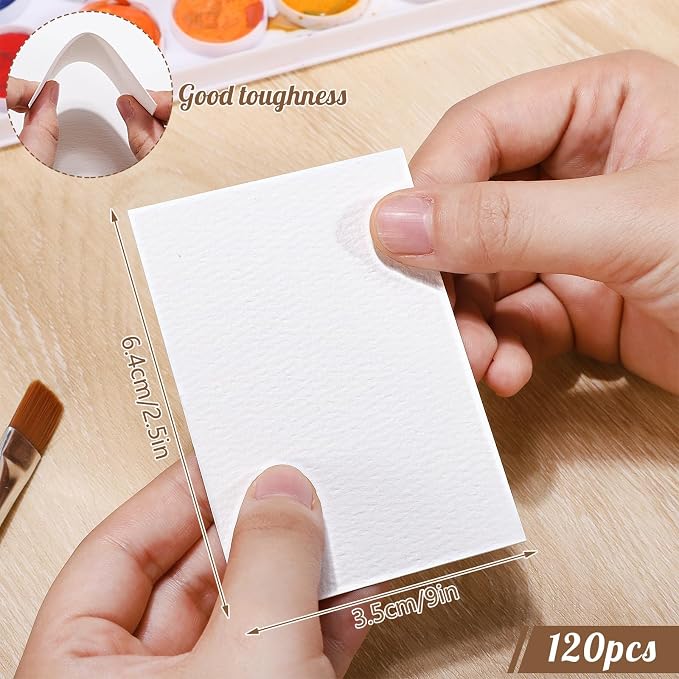 120 Sheets Watercolor Paper Bulk, 140 lb/300 GSM Cold Press Paper White Water - Image 2