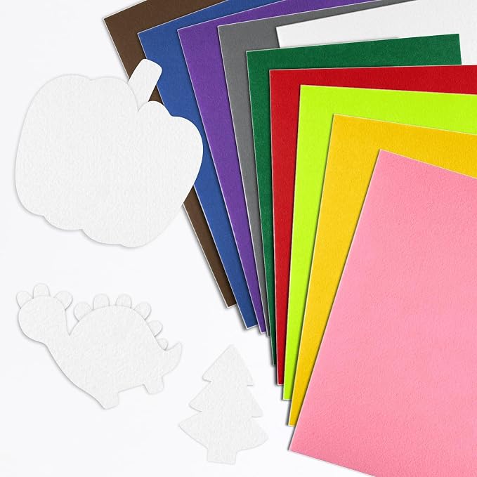 CHRORINE 10 Pcs White Felt Fabric Sheets Self Adhesive Felt Sheets 8 x 12 - Image 4