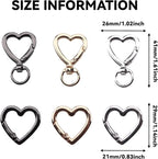 24Pcs Heart Swivel Spring Clasps，Metal Spring Key Chain Hook Clasps，Clip - Image 2