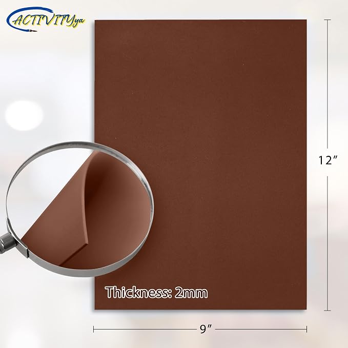 Brown EVA Foam Sheets, 9 x 12 Inch, 2mm Thick Handicraft Foam Paper - Image 2