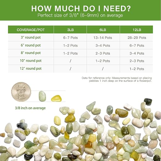 NUPICK 12 lbs Pebbles for Indoor Plants, 3/8 Inch Pea Gravel for Fish Tank - Image 6