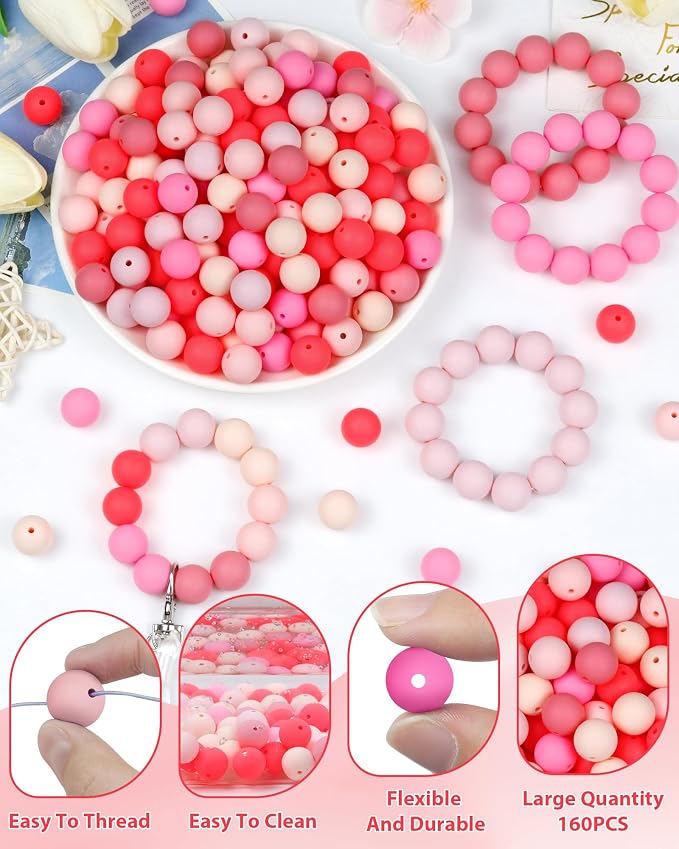 160PCS FIVEIZERO 12mm Silicone Beads - Image 3
