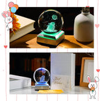 3.15in. Crystal Ball Engraved 3D Rabbit and Moon Stars Figurine Paperweght - Image 5