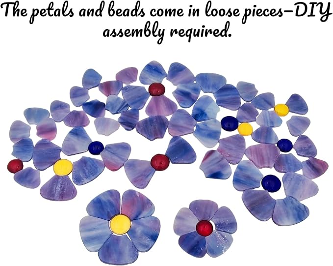 Esweny 12 Flower Stained Glass Mosaic Tiles - Image 2