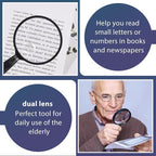 Feosky Handheld Reading Magnifier, 10X Magnifier, 90mm Shatterproof Lens - Image 3