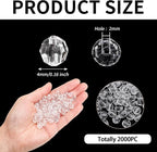 BONNY BOXX 2000pcs 4mm Acrylic Faceted Round Crystal Beads Transparent White - Image 3