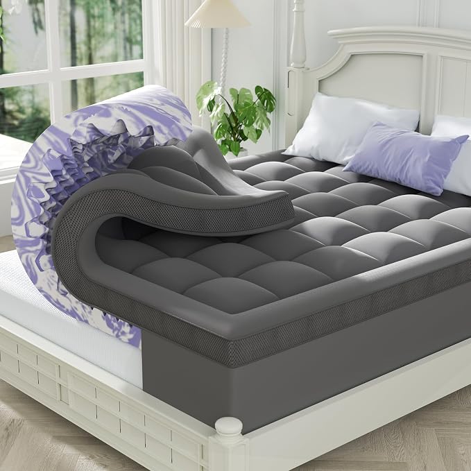 ChiXpace Dual Layer 4 Inch Memory Foam Mattress Topper Queen by ChiXpace