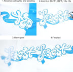 FUNKAKA Lake Blue Heat Transfer Vinyl Rolls, Adhesive Glossy HTV Vinyl - Image 4
