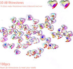 Allstarry 100pcs Flatback Rhinestones Heart-Shaped Irridescent Face Gems Eye - Image 3