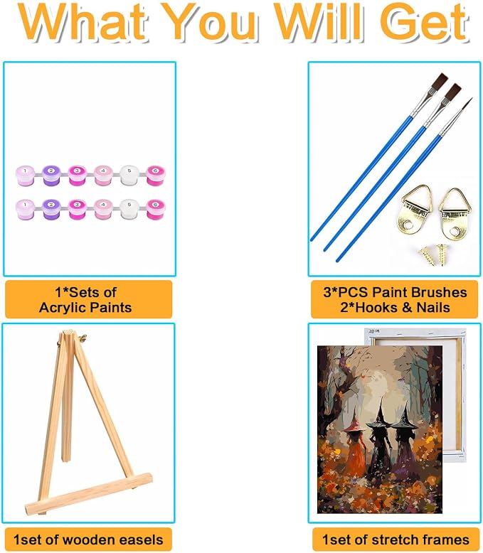 Halloween Framed Paint by Numbers Kits - Image 5