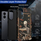 Case for Samsung Galaxy S25 Edge Case, Skeleton Reader Goth Floral Design - Image 6