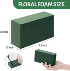 Tunnkit 8 Pcs Floral Foam Blocks, 5.5" L x 3.1" W x 1.7" H Green Wet Dry Flower - Image 3