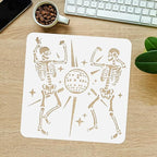 Dancing Skeletons Disco Ball Wall Painting Stencil, 11.8"x11.8" Skeleton - Image 4