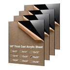 KINLINK 16x20 Plexiglass Sheets 1/8 inch Thick - 3mm Black Cast Acrylic Sheet by KINLINK