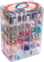 Sooyee 6 Layers Stackable Storage Container Clear 60 Adjustable Compartments - Image 2