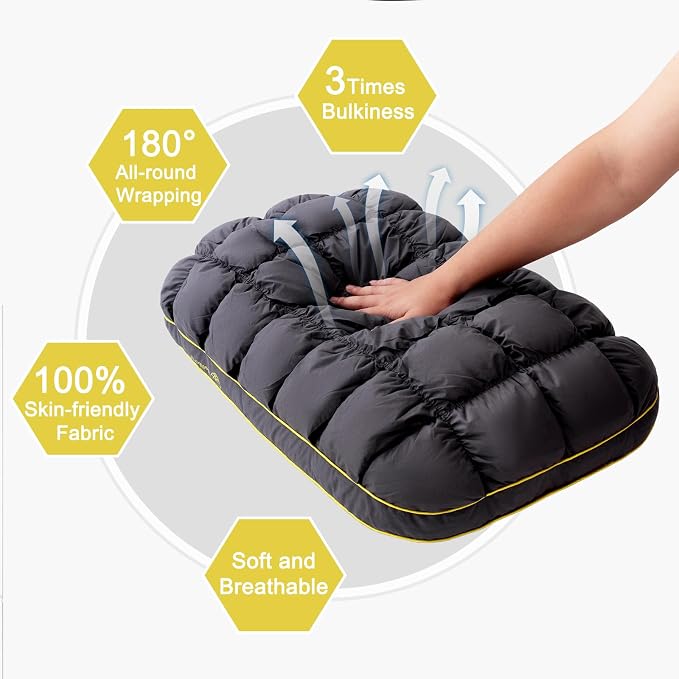 YOUR MOON Fluffy Support Bed Pillow Standard Size, Super Soft Premium - Image 4