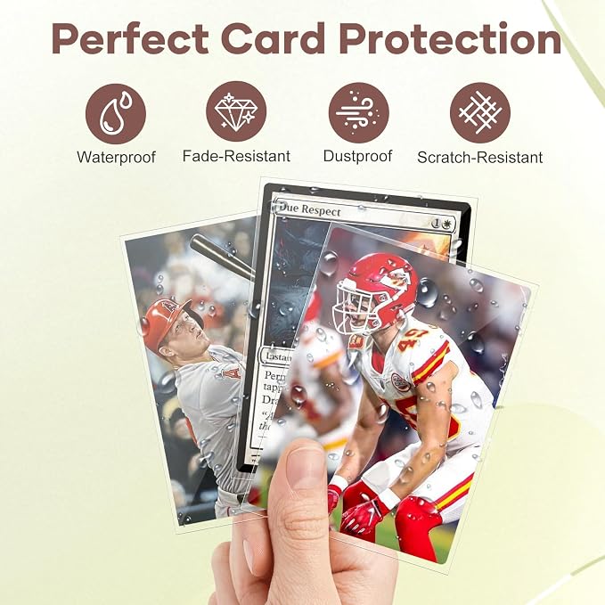 3000 Counts Card Sleeves, Baseball Card Sleeves, Soft Trading Cards Sleeve Fit - Image 3