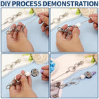 12pcs Blank Beaded Keychain Bars DIY Accessories Metal Beaded Keychain - Image 4