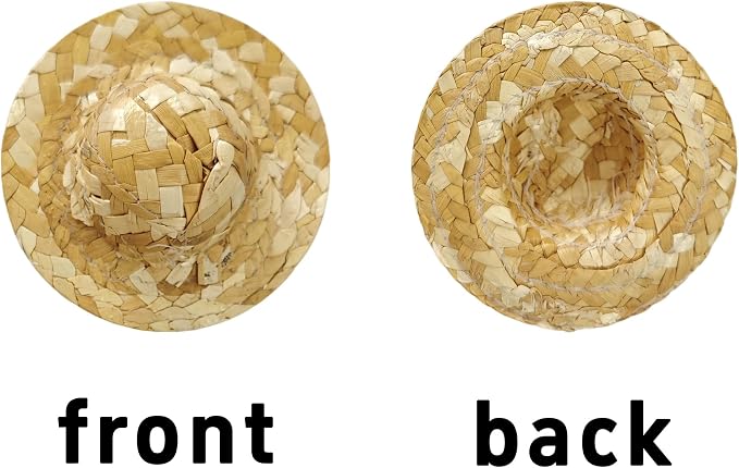 pson 12Pcs Mini Hand Knitting Straw Hat, DIY Doll Straw Hats Craft Jewelry - Image 3
