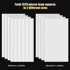 8 Sheets Foam Dots Squares, Adhesive 3D Foam Squares, 2 Sizes, Scrapbook | - Image 3
