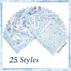 25 Pcs Blue Quilting Fabric Scraps - Image 3