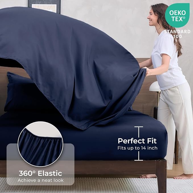 HEVUMYI Navy Blue Twin-XL Comforter Set - Image 5