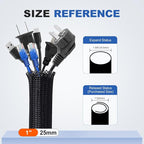 1” Cable Management Loom Wrap Sleeve Cord Wire Hider Organizer Covers | ELECFUN - Image 2