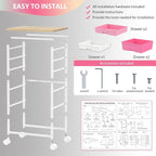 Goovilla Rolling Cart with Drawers, Utility Cart Organizer with 5 Removable - Image 6
