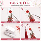 Fuyoooo 61 Pcs Pressed Flowers Bookmark Making Kit, DIY Bookmark Laminating - Image 3