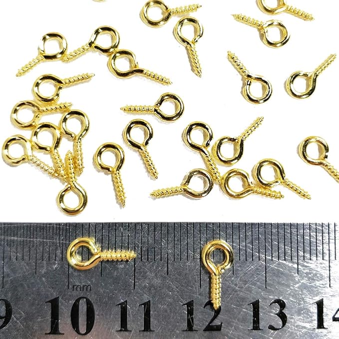 300PCS Mini Screw Eye Pin Pegs, 10 x 5mm Hooks, Self Tapping Screws - Image 3