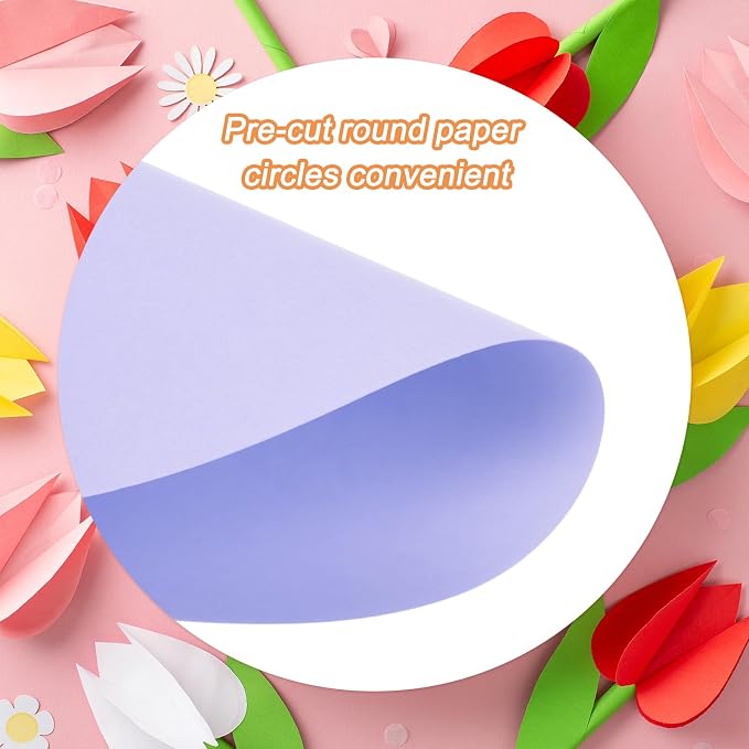 MECCANIXITY 60 PCS Light Purple Circle Cutouts Paper, 6 Inch Round Cutouts - Image 3