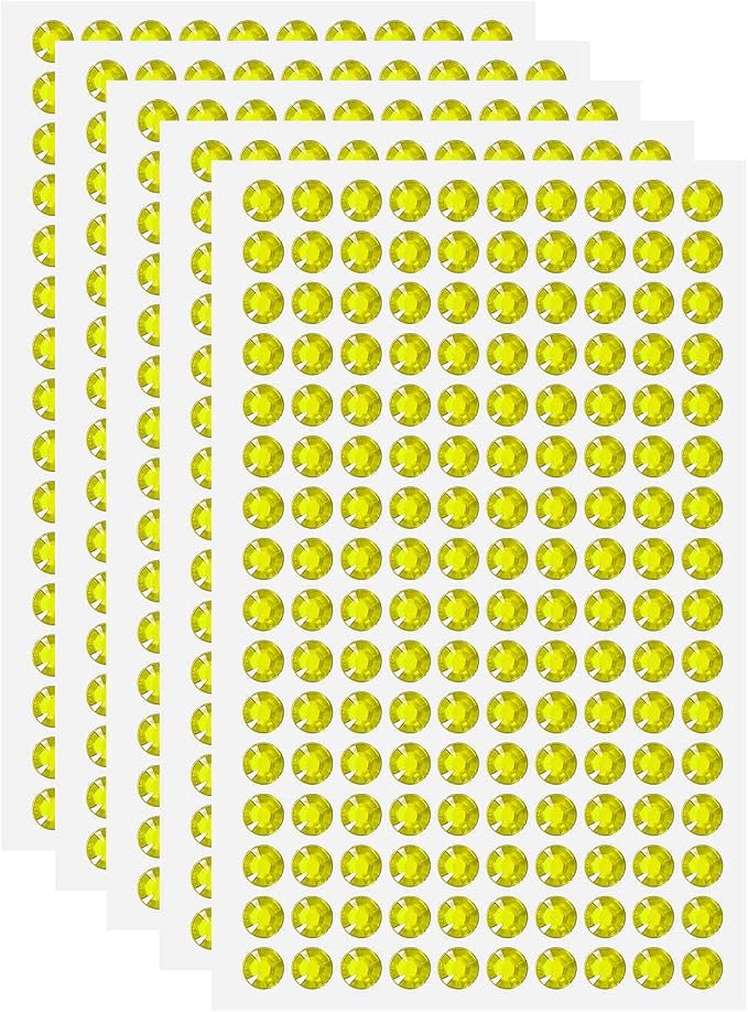 HARFINGTON 5 Sheet/800pcs Rhinestone Adhesive Stickers Self Adhesive Acrylic by HARFINGTON