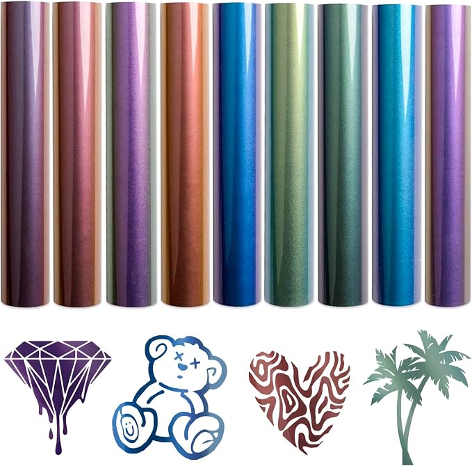 Tintnut Chameleon Heat Transfer Vinyl, 9 Sheets 12×10in Iron on Vinyl | by Tintnut