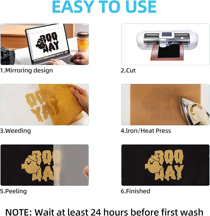 guangyintong HTV Heat Transfer Vinyl Bundle, 41 Pack 12" x 10" Iron on Vinyl - Image 6