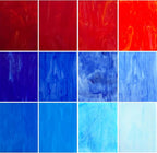 ILLUCKAI 12 Sheets Red+Blue Stained Glass Sheets, 6 x 4 inch Stained Glass by ILLUCKAI