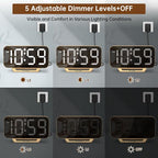 Peakeep Slim Digital Mirror Aesthetic Alarm Clock - Image 4