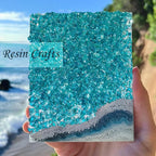 1.3 LB Teal Crushed Sand Broken Fire Glass Pieces - Image 2