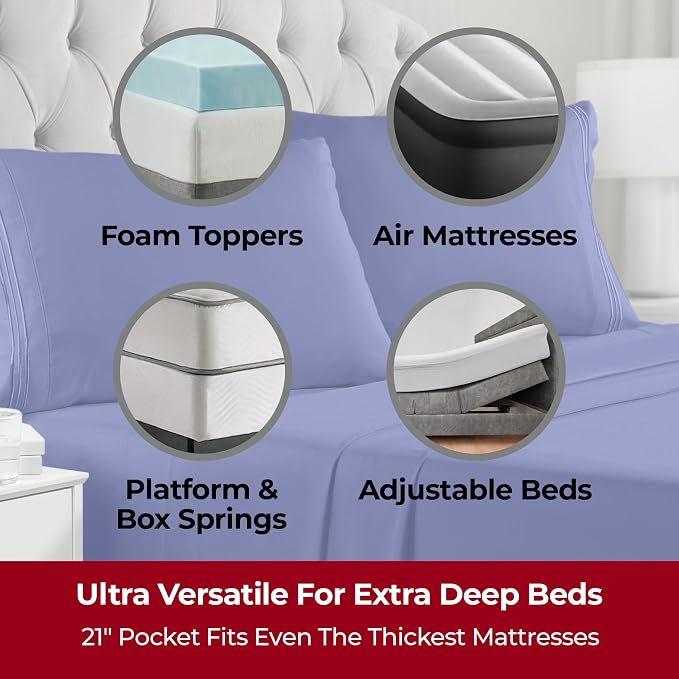 Mellanni Extra Deep Full Sheets - Image 2